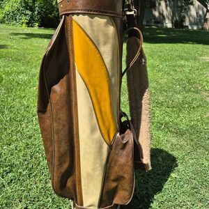 Vintage Ajay Leather 14-way Golf Bag w/ Carry Strap